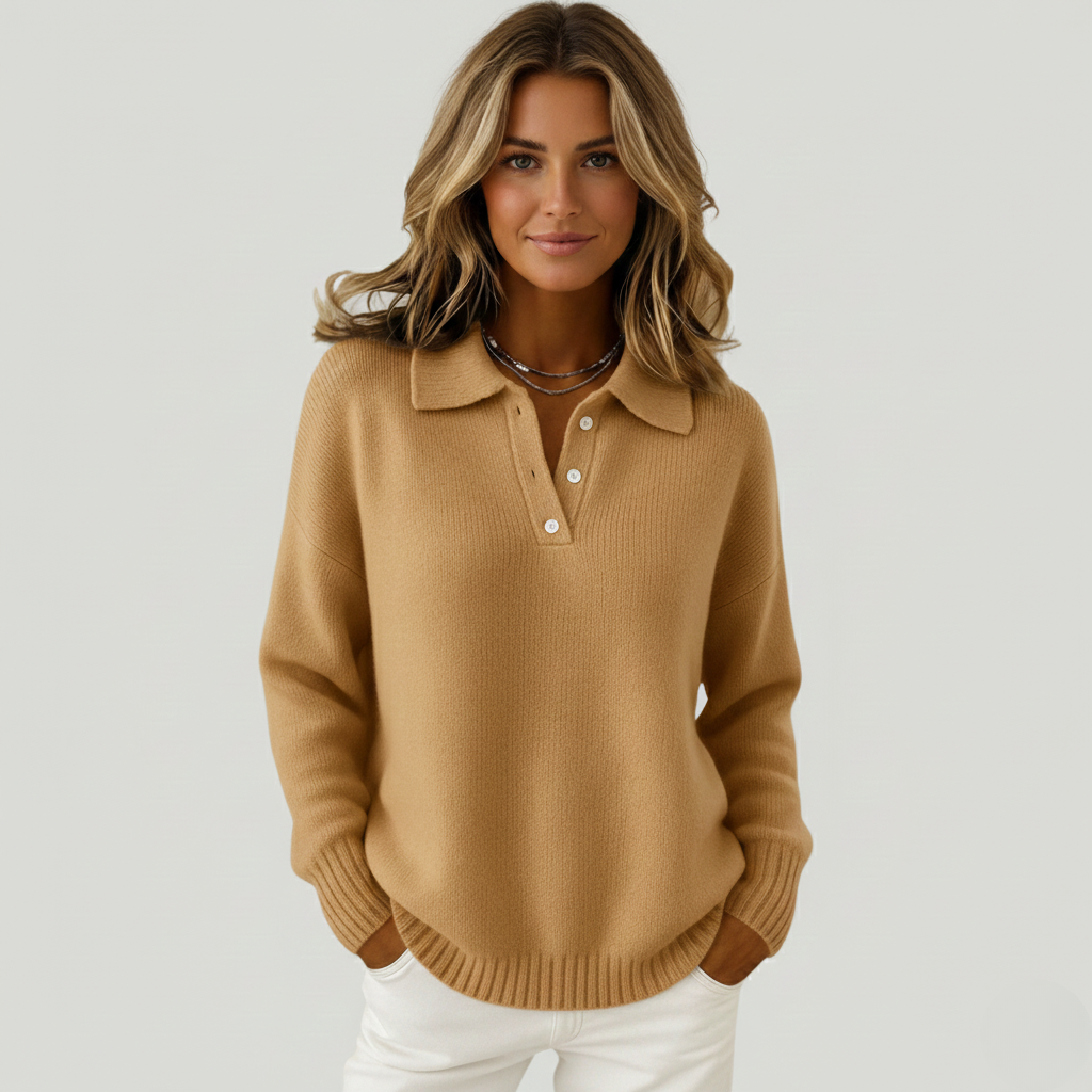 Clémentine | Mäkký pulóver s golierom