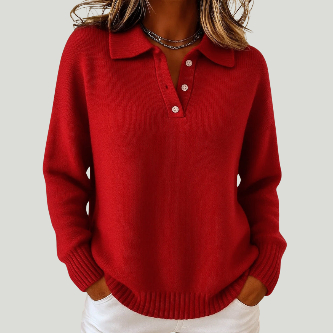 Clémentine | Mäkký pulóver s golierom