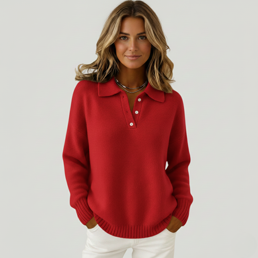 Clémentine | Mäkký pulóver s golierom
