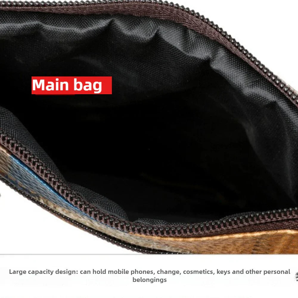 Jačmeň | Kožená dámska taška s mozaikovým vzorom