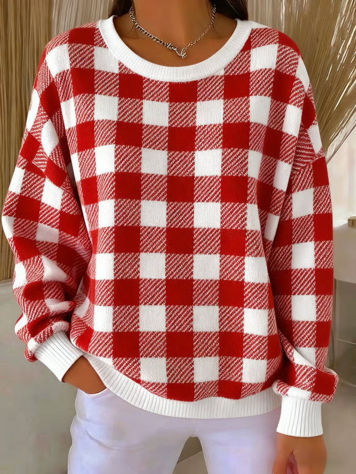 Tess™ | Pletený sveter s kockovaným vzorom